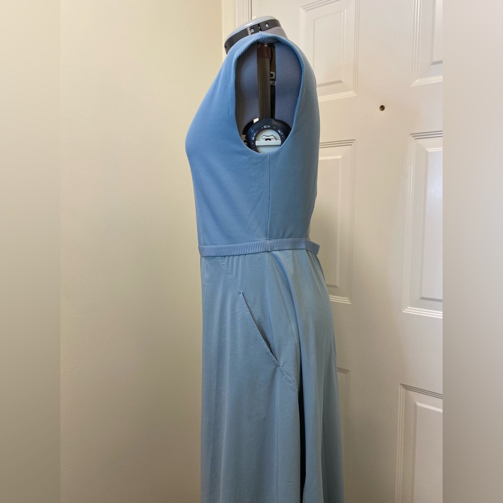 Sleeveless V-Neck Midi Dress in Sage Green - Picture 6 of 10
